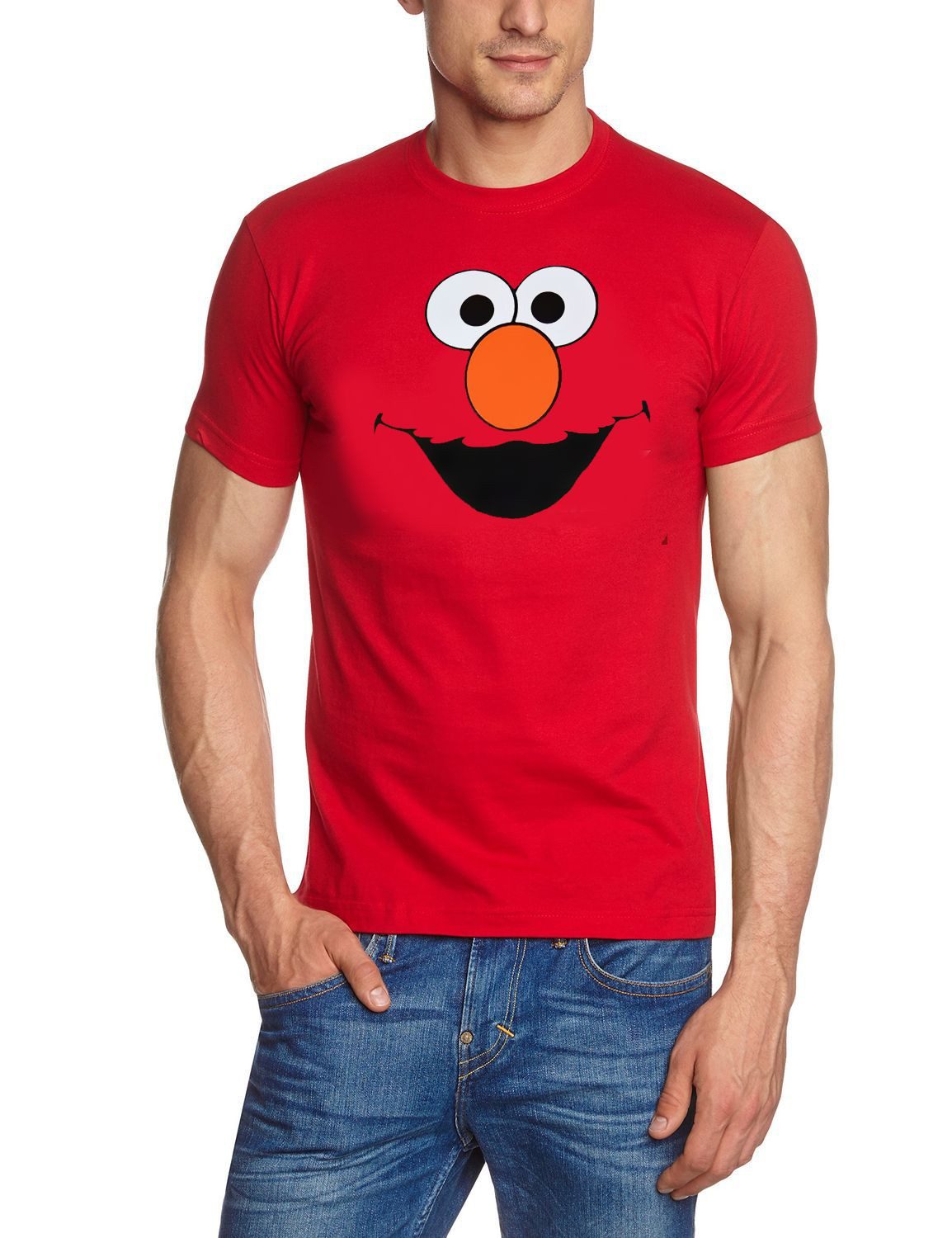 Sesamstrasse Print-Shirt ELMO Sesamstrasse T-Shirt Ropt Herren S M L XL XXL T-Shirt Sesamstrasse