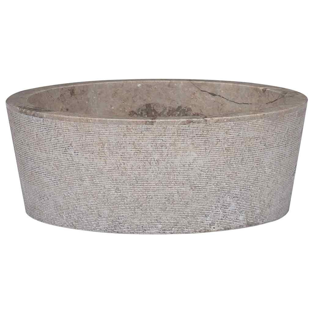 vidaXL Waschbecken Waschbecken Grau Ø40x15 cm Marmor