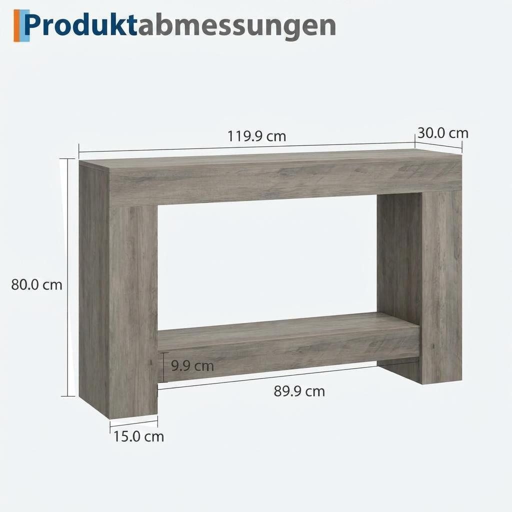 GarveeMore Konsolentisch 120/160cm Flurtisch Sofatisch Eingangstisch Beistelltisch