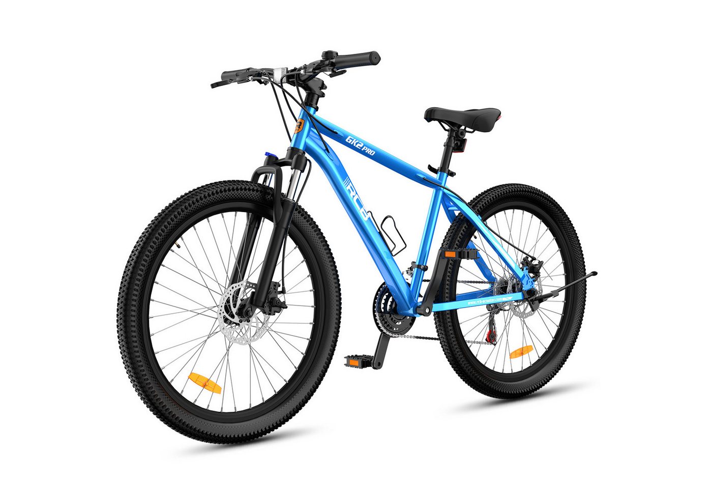 RCB Mountainbike GK2 PRO 27,5 Zoll mit Federgabel, Vorderradfederung & Scheibenbremsen, 21 Gang, Kettenschaltung, Aluminium-Rahmen – leicht und robust, mit Reflektoren & Flaschenhalter
