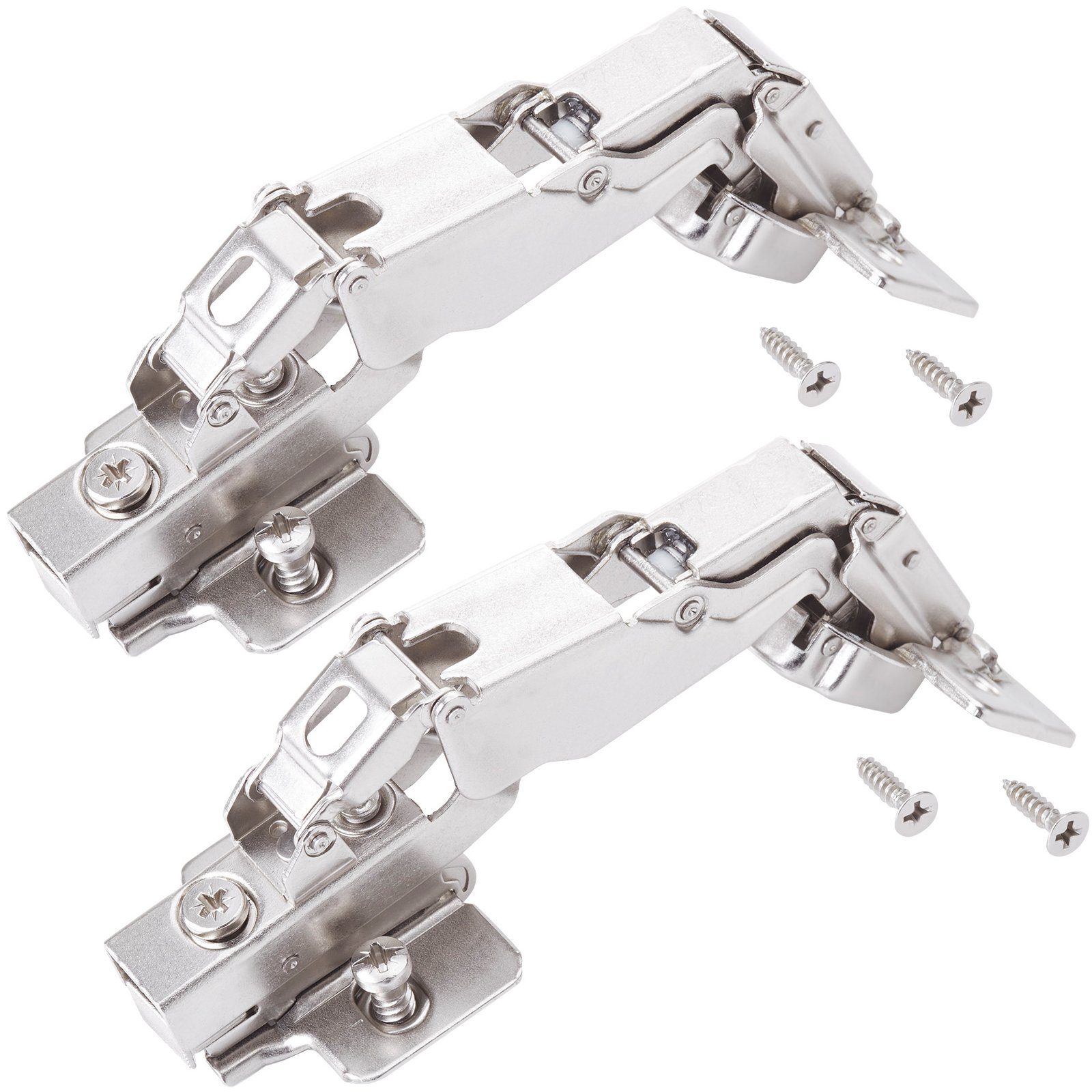 SO-TECH® Möbelbeschlag Weitwinkelscharniere T45 Weitwinkel-Topfband mit Soft-Close (2 St), Innenanschlag 165° Topfscharnier inkl. Montageplatte