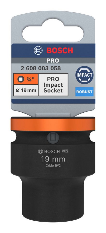 Thumbnail - BOSCH Stecknuss Pro Impact Socket, Steckschlüsseleinsatz, 3/4", 19 mm, Standard