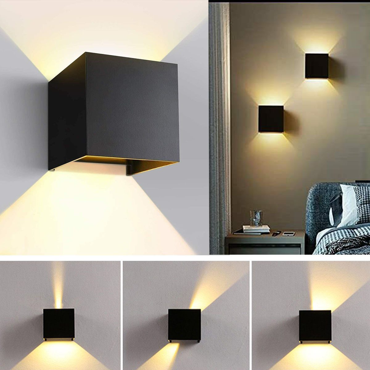 oyajia Wandleuchte 2 Stück 7W Metall LED Wandlampe, Auf und ab Einstellbare günstig online kaufen