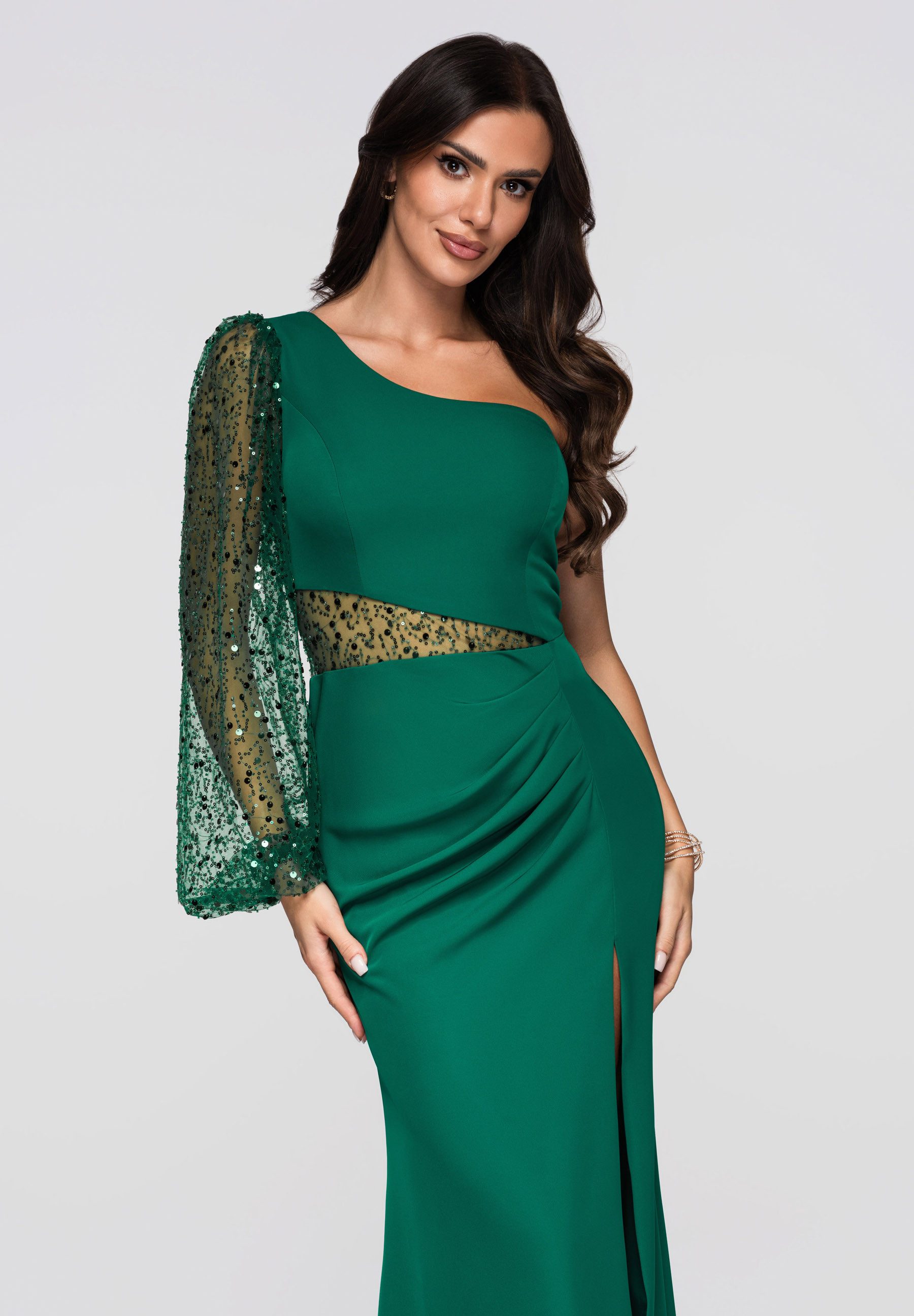 OMBRE Abendkleid Elegantes Abendkleid mit One-Shoulder-Design Asymmetrischer Schnitt mit One-Shoulder-Träger