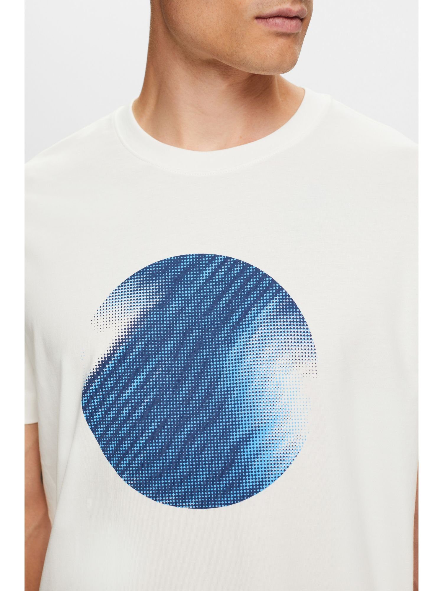 Esprit T-Shirt T-Shirt (1-tlg) vorne, mit ICE Print Baumwolle 100 
