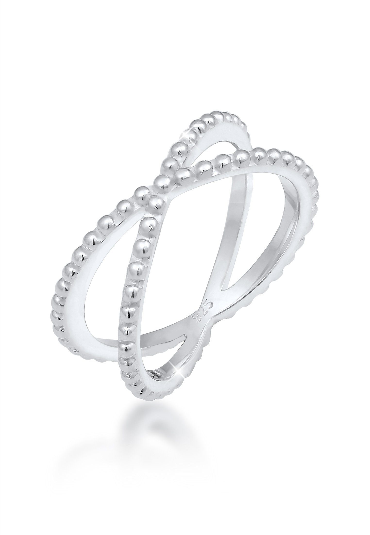 Elli Fingerring Wickelring Criss Cross Kugel 25 Silber