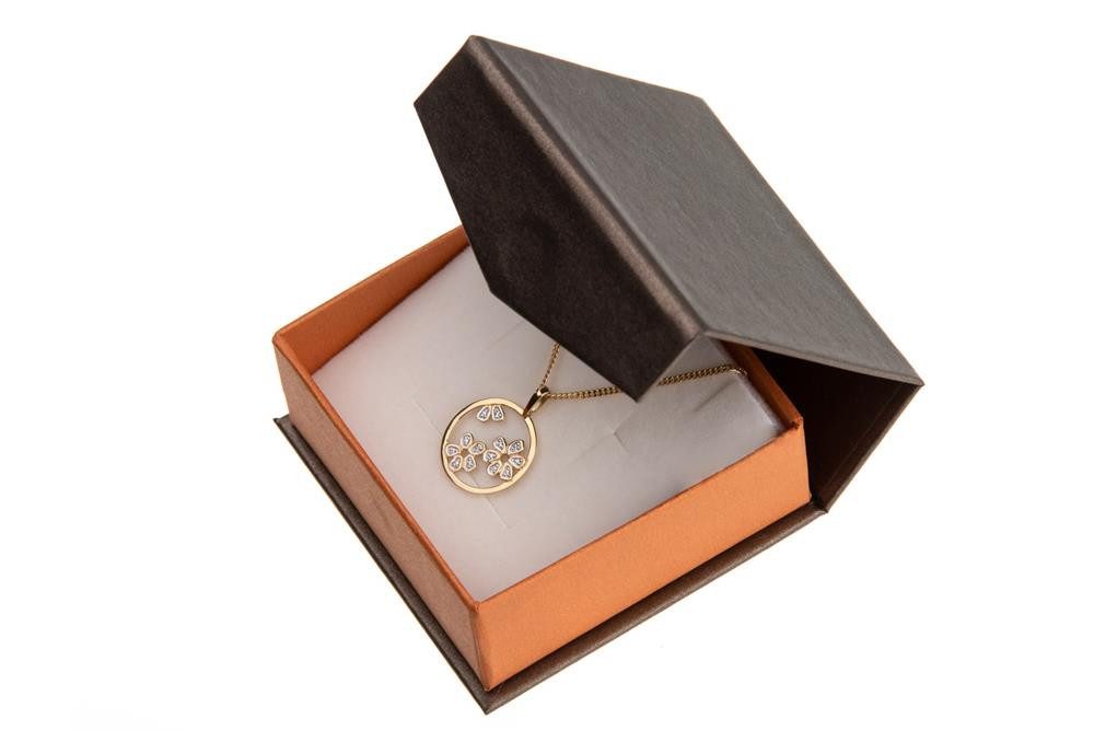 Silberkettenstore Schmuckset Panzerkette 1,2mm mit Anhänger Blüten - 333 Gold und 375 Gold