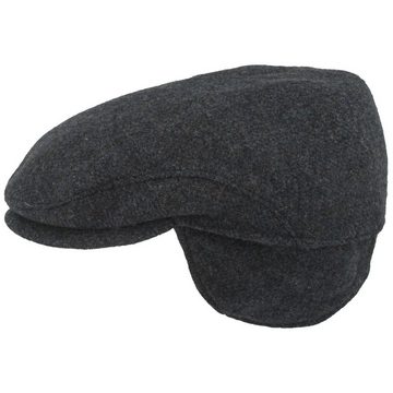 Breiter Schiebermütze Flatcap aus reiner Wolle mit Ohrenklappen