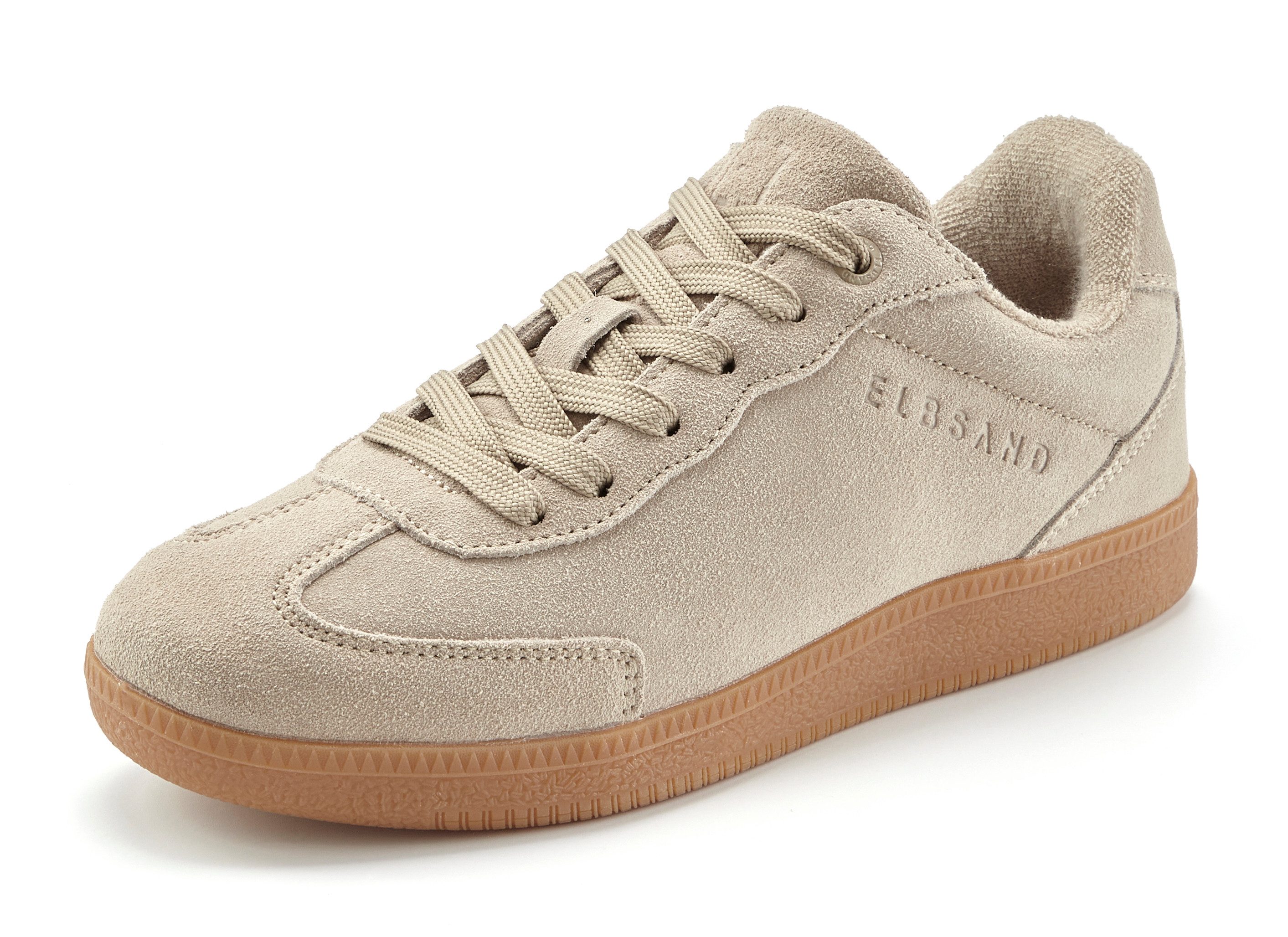 Elbsand Freizeitschuh, Schnürschuh, Turnschuh, Retro Sneaker, Lederschuh Sneaker Ledersneaker, Schnürhalbschuh aus Leder im modernen Retro Look