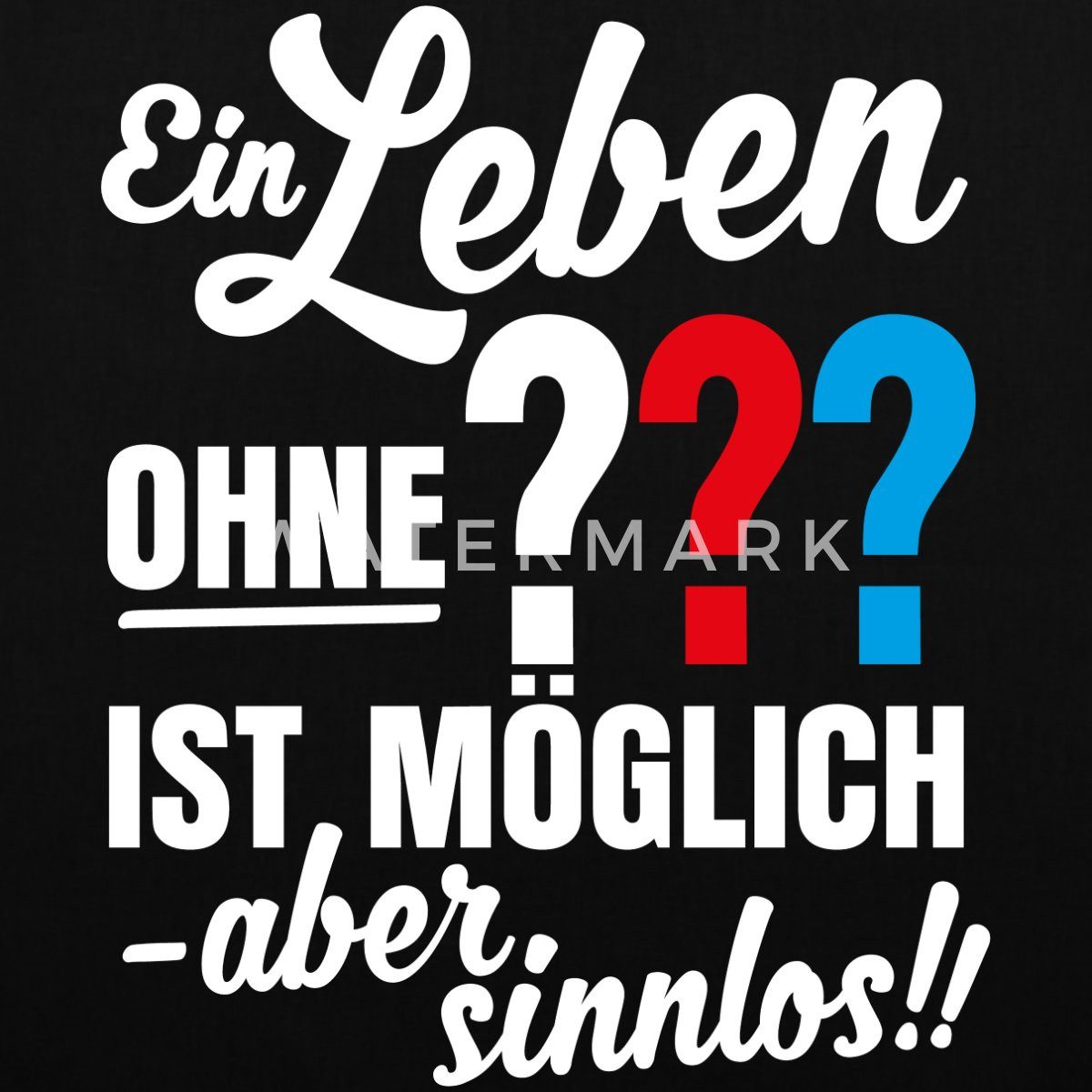 Spreadshirt Henkeltasche Die Drei Fragezeichen Leben günstig online kaufen