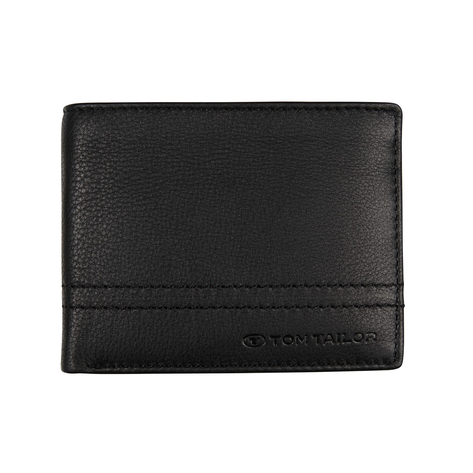 TOM TAILOR Geldbörse Jerrie, aus kernigem Rindsleder, mutlifunktional und mit umlaufender Ziernaht