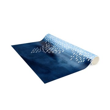 Läufer Teppich Vinyl Flur Küche Abstrakt funktional lang modern, Bilderdepot24, Läufer - blau glatt