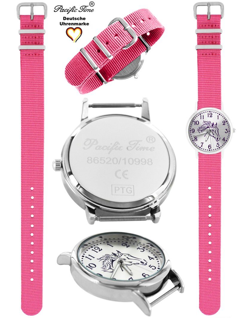 Pacific Time Quarzuhr Kinder Armbanduhr Pferd violett Wechselarmband, Mix und Match Design - Gratis Versand