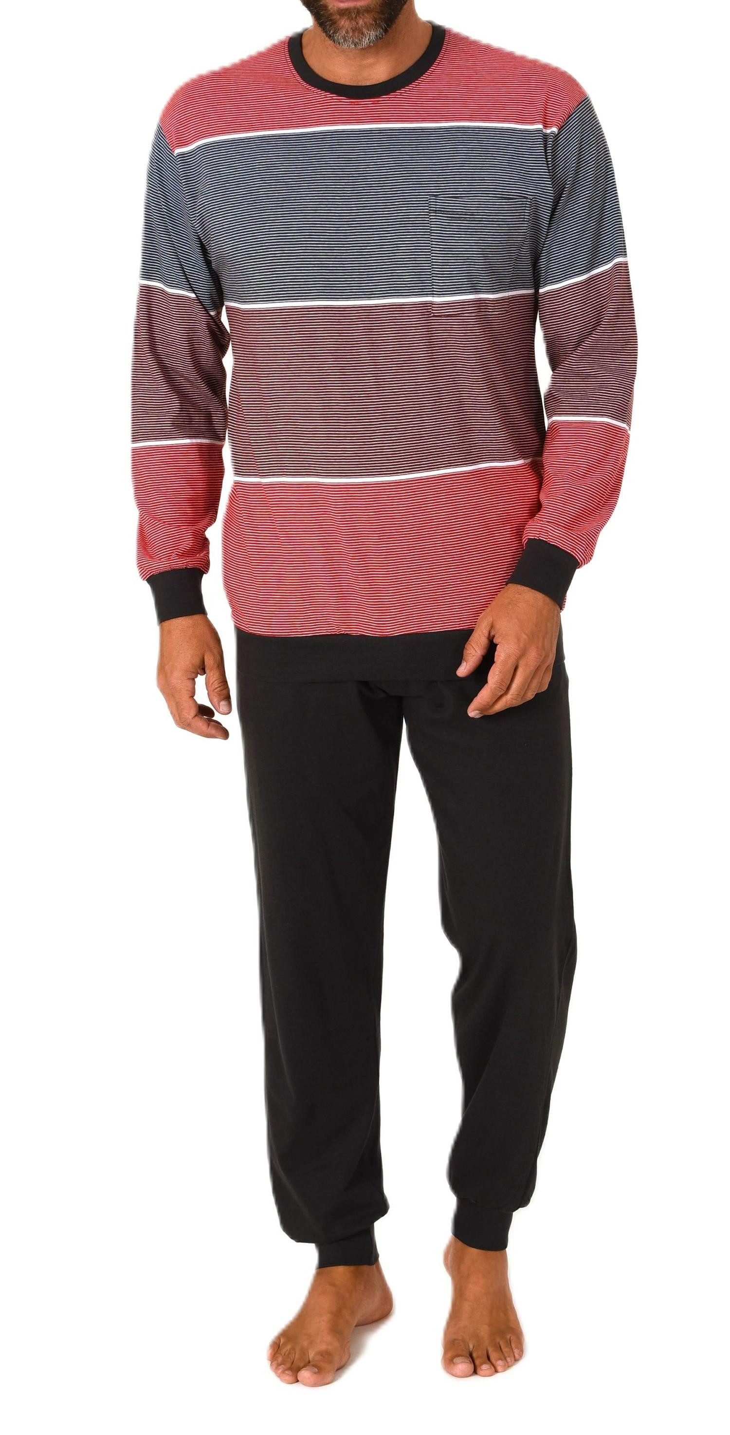 Normann Pyjama Normann Herren Schlafanzug lang mit Bündchen - auch in Übergrössen