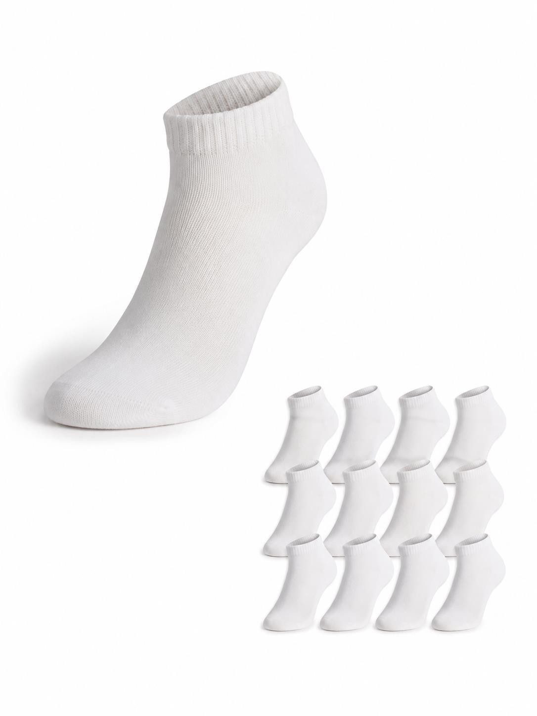 EloModa Sneakersocken 12 Paar Sneaker Socken Damen Herren Baumwolle ohne Naht (12-Paar) 12 Paar, ohne Naht vorne, hoher Baumwollanteil