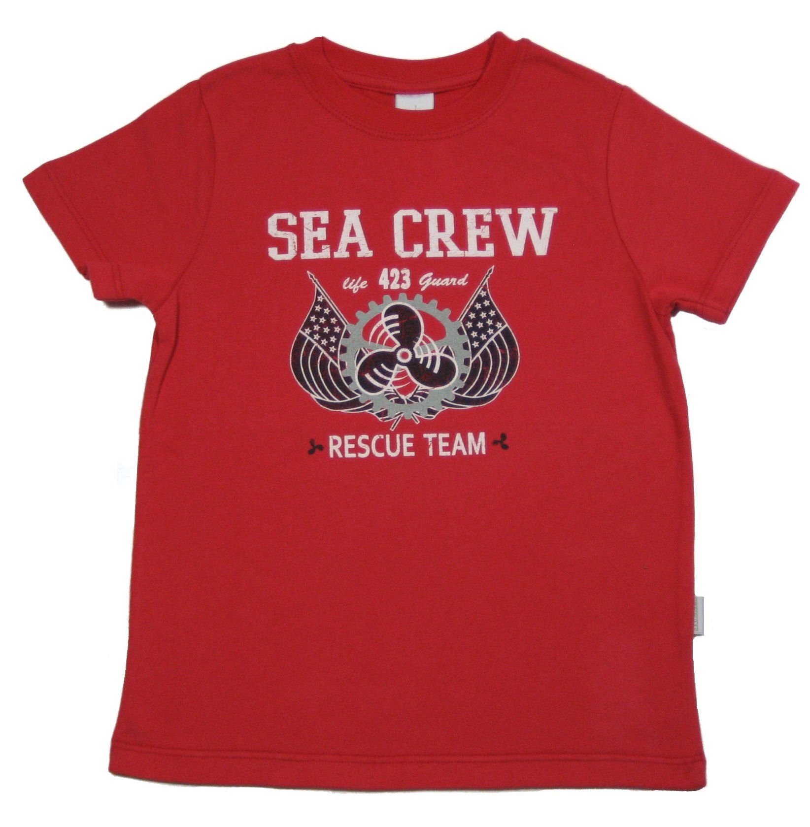 SEA T-Shirt Stummer T-Shirt STUMMER rot RESCUE TEAM CREW (1-tlg) Jungen