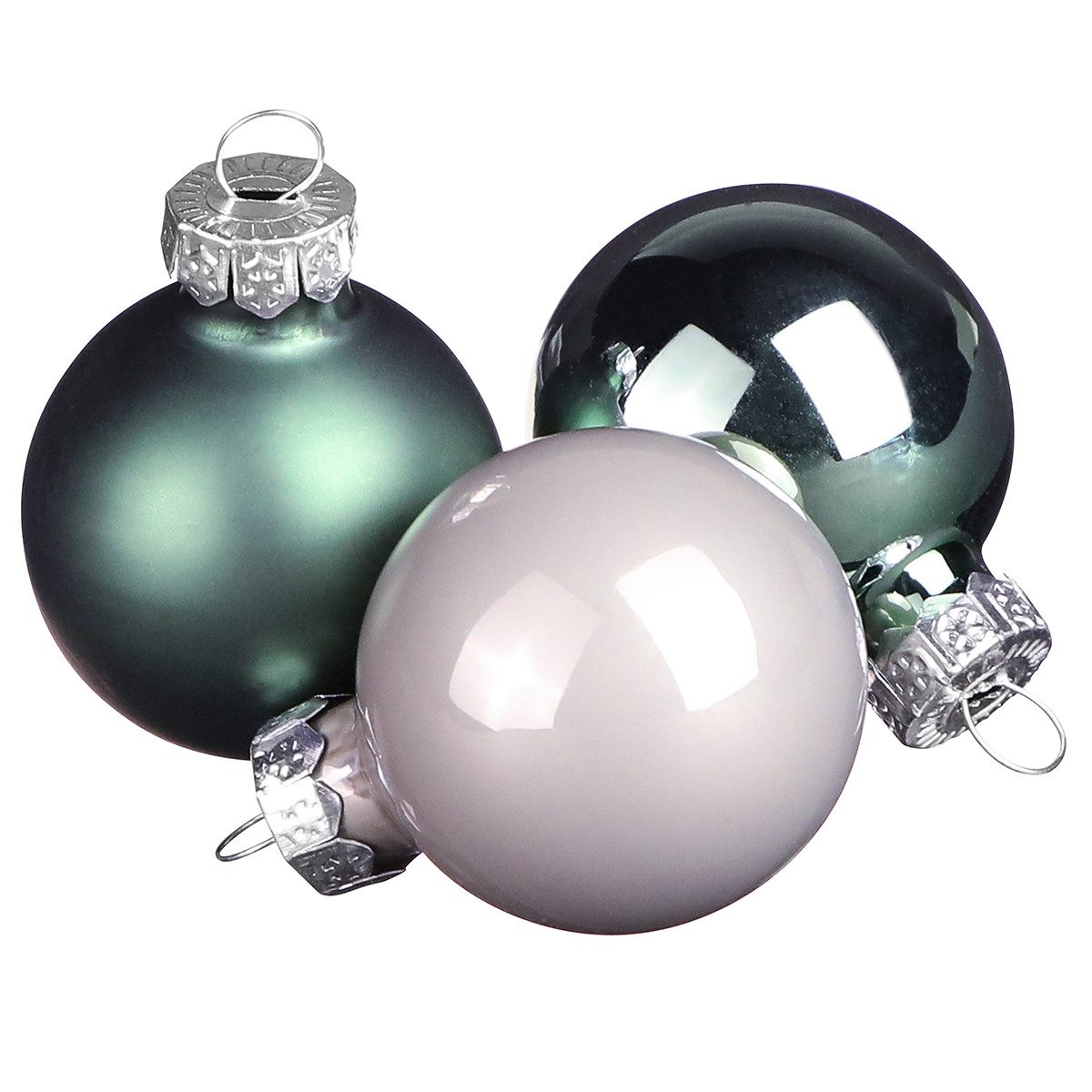 Viana Weihnachtsbaumkugel Weihnachtskugeln Glas Grün Grau günstig online kaufen