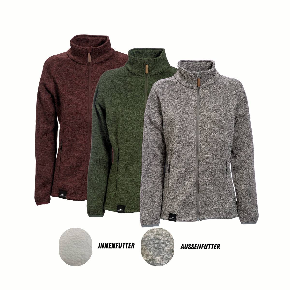 Frivild Strickfleecejacke mit Teddy-Fleece Stehkragen, Innenfutter aus Tedd günstig online kaufen