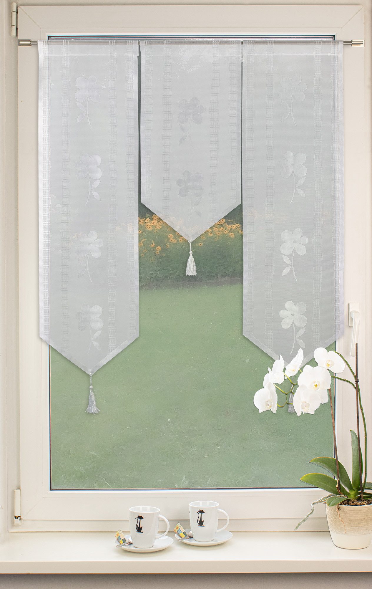 EXPERIENCE Scheibengardine 3er Set Miniflächenvorhänge Scheibengardine günstig online kaufen