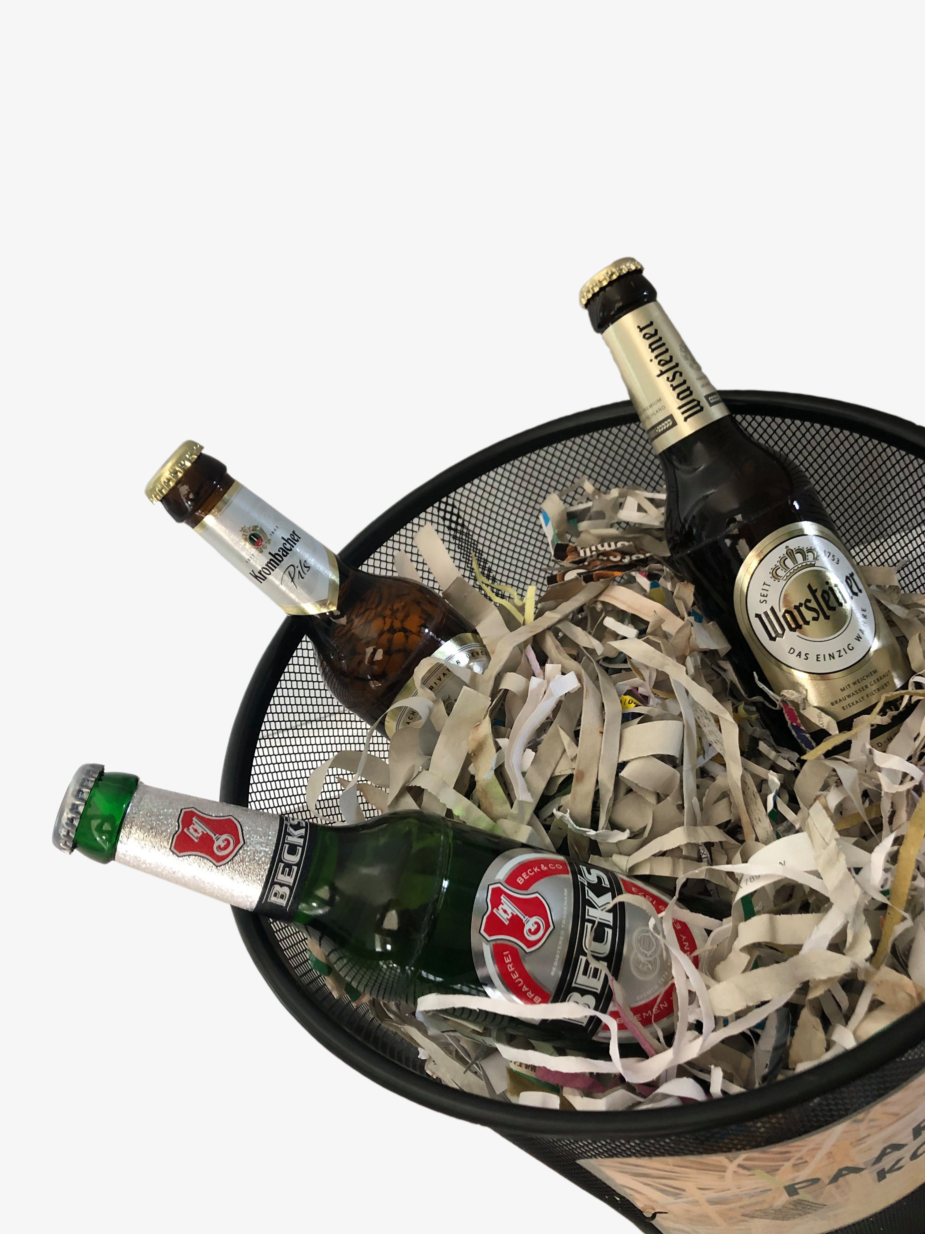 Deggelbam Papierkorb Paar Bier Korb / Witzige Geschenkidee, Ein Hingucker auf jeder Geburtstagsparty!