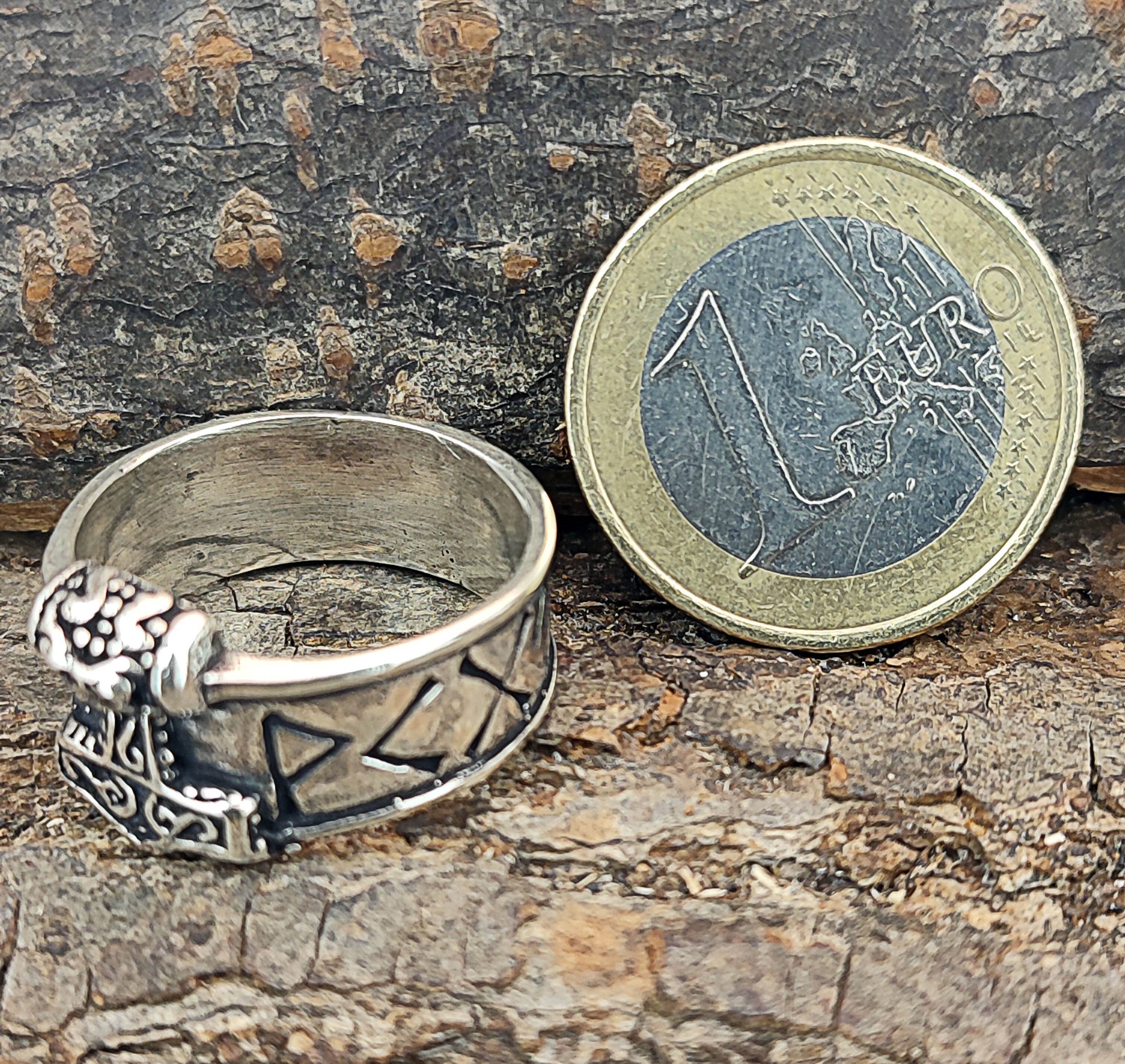 Kiss of Leather Silberring Runen Hammer Thors 52-80 Fingerring Gr. Ring Thorshammer