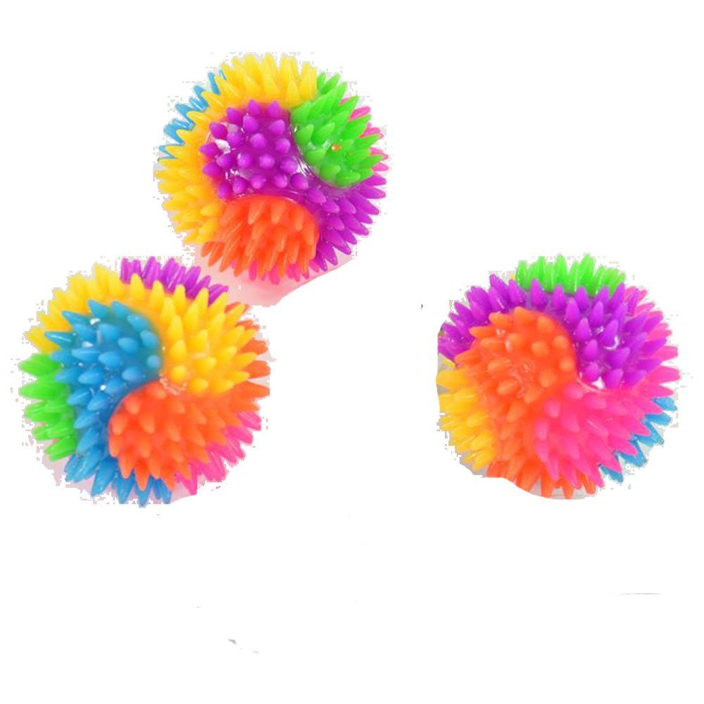 Kögler Spielball 3 tlg. LED nicht (Set, cm wechselbar 3er Ball Batterien Pack), Igelball Spiky sind 7,5 Stachelball Ø