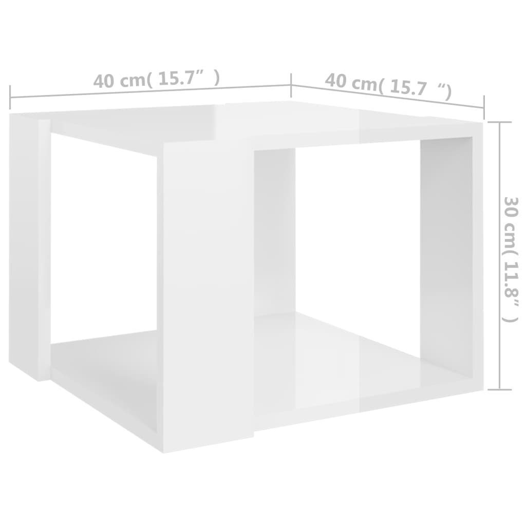 furnicato Couchtisch Hochglanz-Weiß 40x40x30 Spanplatte cm