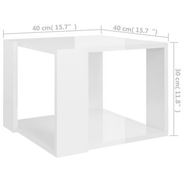furnicato Couchtisch Hochglanz-Weiß 40x40x30 cm Spanplatte