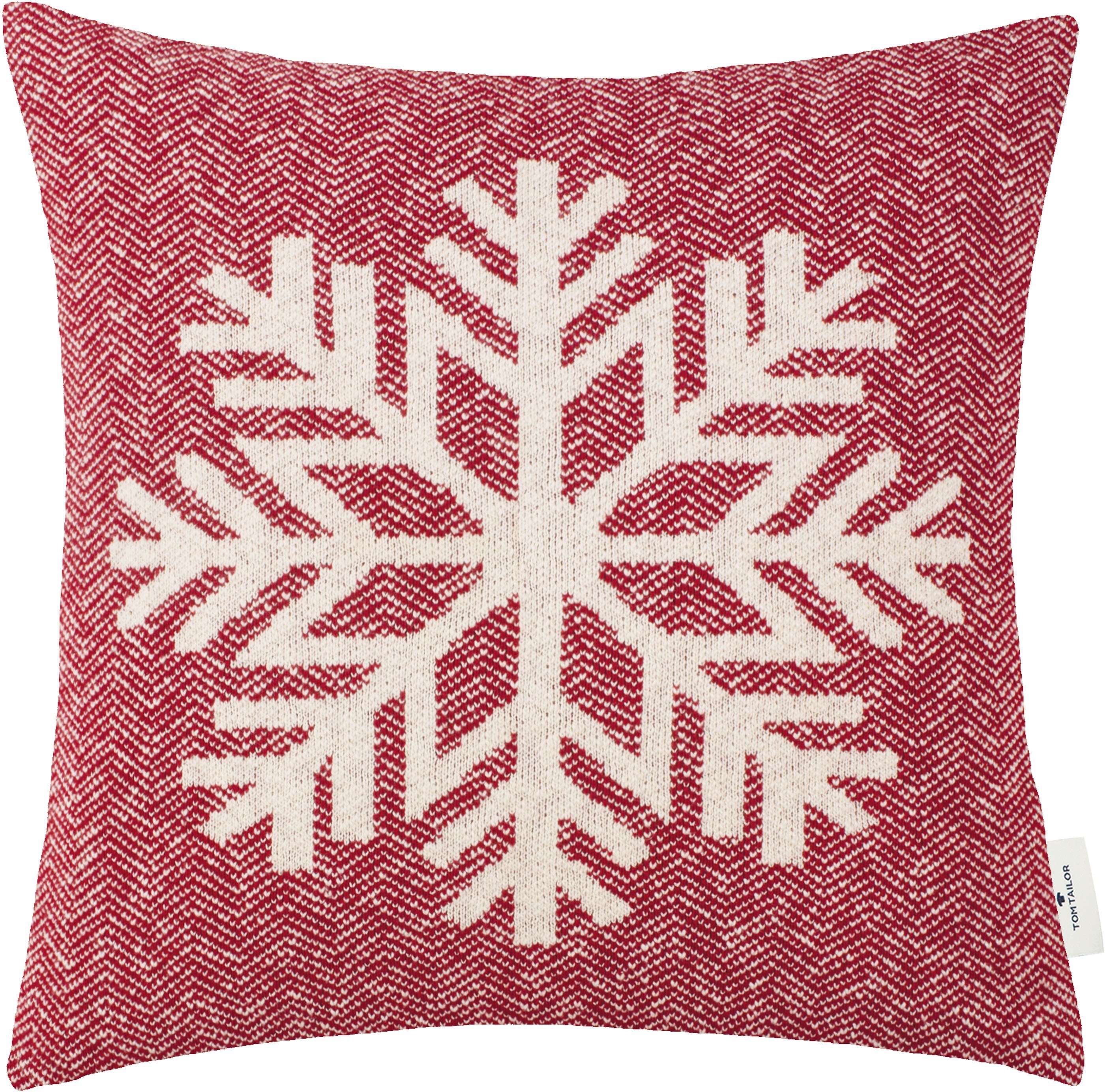 TOM TAILOR HOME Dekokissen Winter Snowflake, Kissenhülle ohne Füllung, 1  Stück, hochwertige Qualität