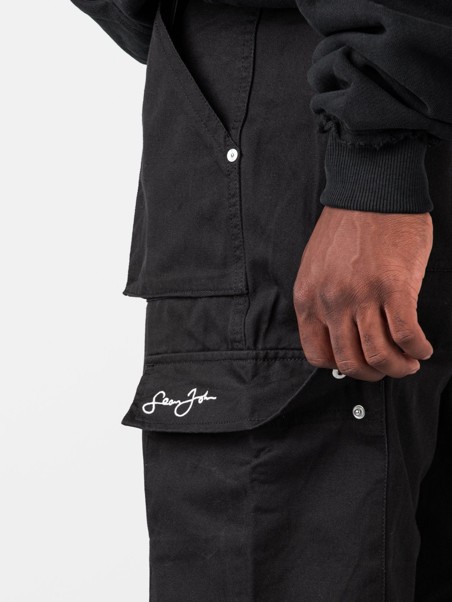 Sean John Cargohose Sean John Script Logo Front Zip Cargopants