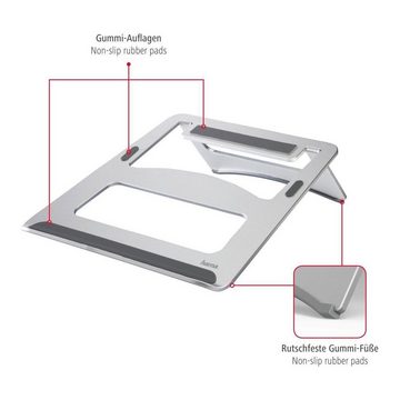 Hama Notebook Stand "Aluminium", Silber Laptop-Ständer, (bis 15,4 Zoll)