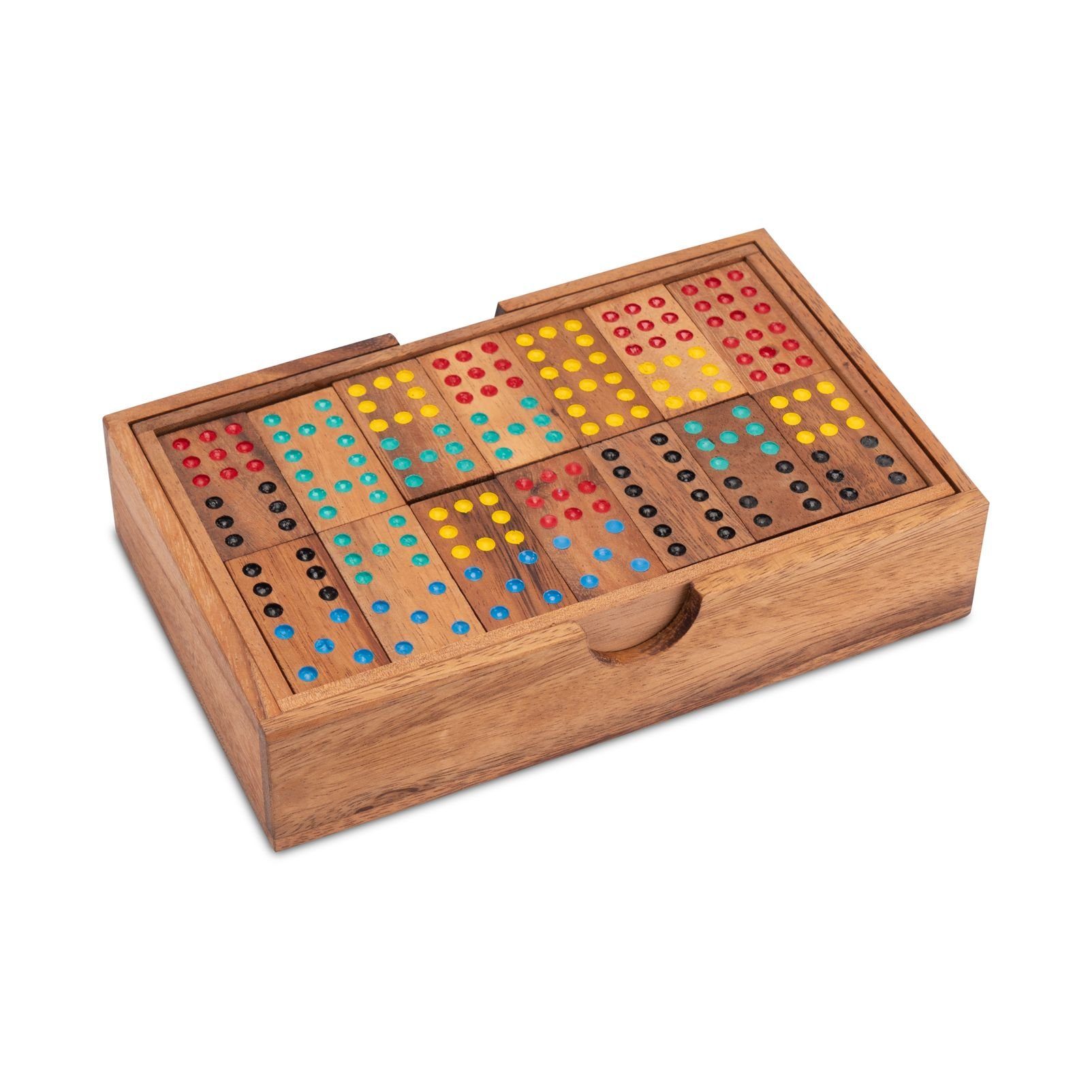 Logoplay Holzspiele Spielesammlung, Domino Doppel 9 – Gesellschaftsspiel mit 56 Spielsteinen Für 2–6 Personen im HolzkastenHolzspielzeug