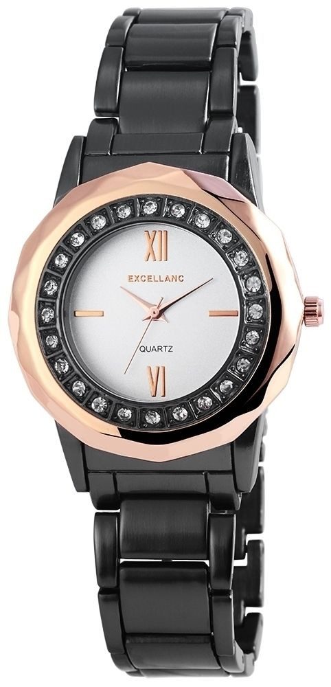 EXCELLANC Quarzuhr Crystal-Besatz