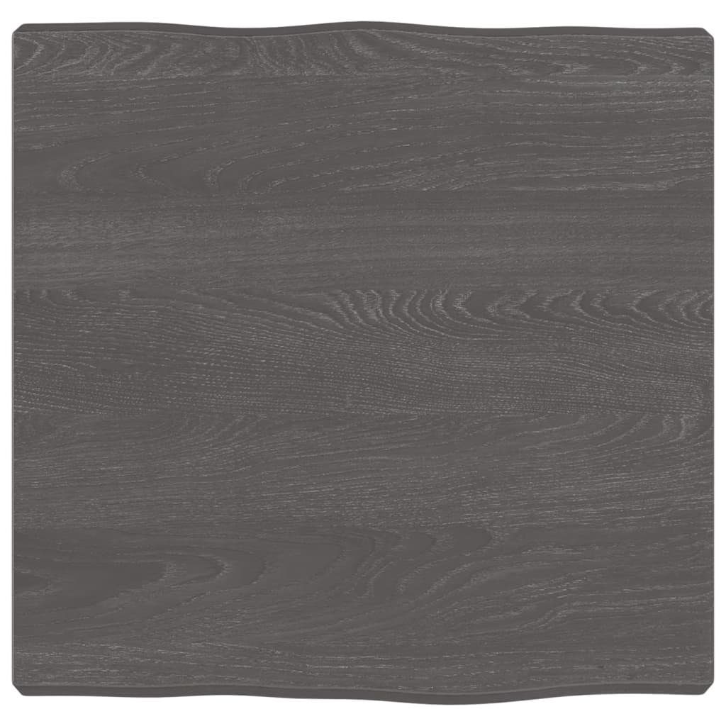 vidaXL Tischplatte Tischplatte 40x40x(2-4) Behandelt cm St) Baumkante Dunkelbraun Massivholz (1