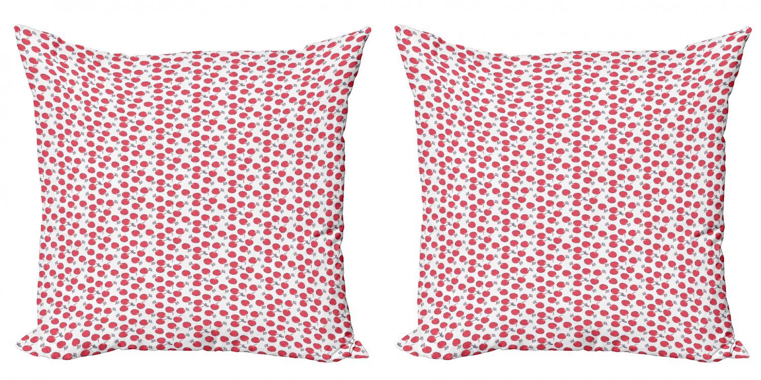 Kissenbezüge Modern Accent Doppelseitiger Digitaldruck, Abakuhaus (2 Stück), Kirsche Simplistic Red Berry Pattern