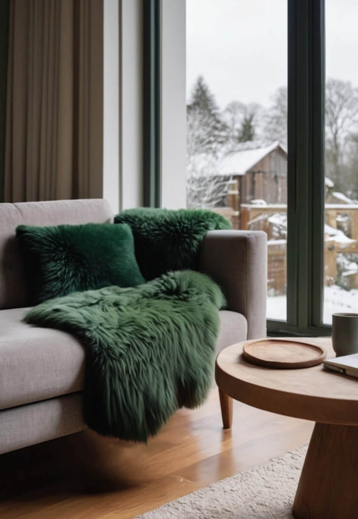 Hollert Fellteppich, Tierform, Lammfell Merino Moosgrün günstig online kaufen