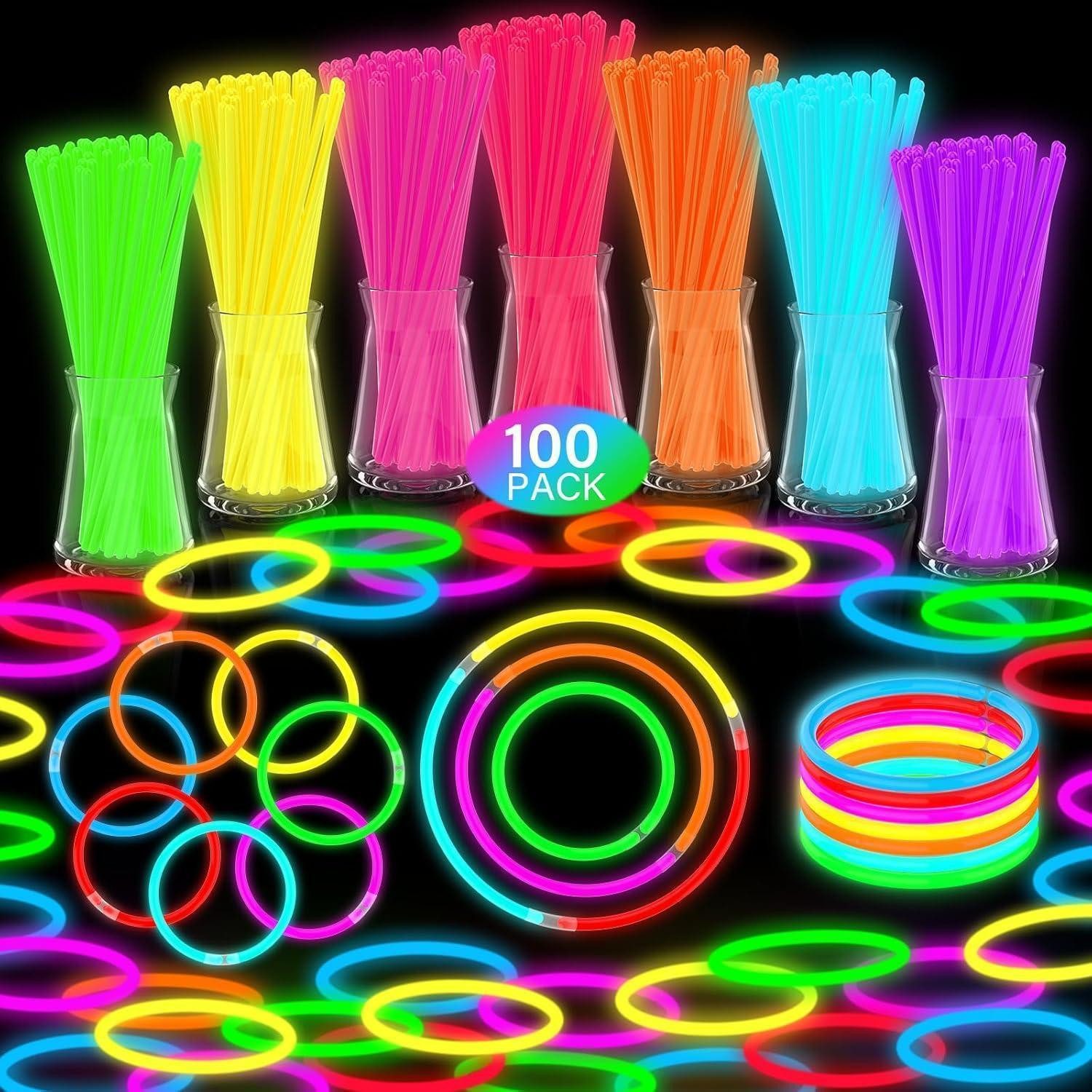 LuxusKollektion Knicklicht DELEE 100er Knicklichter Party Set Glow Neon für Kinder & Erwachsene