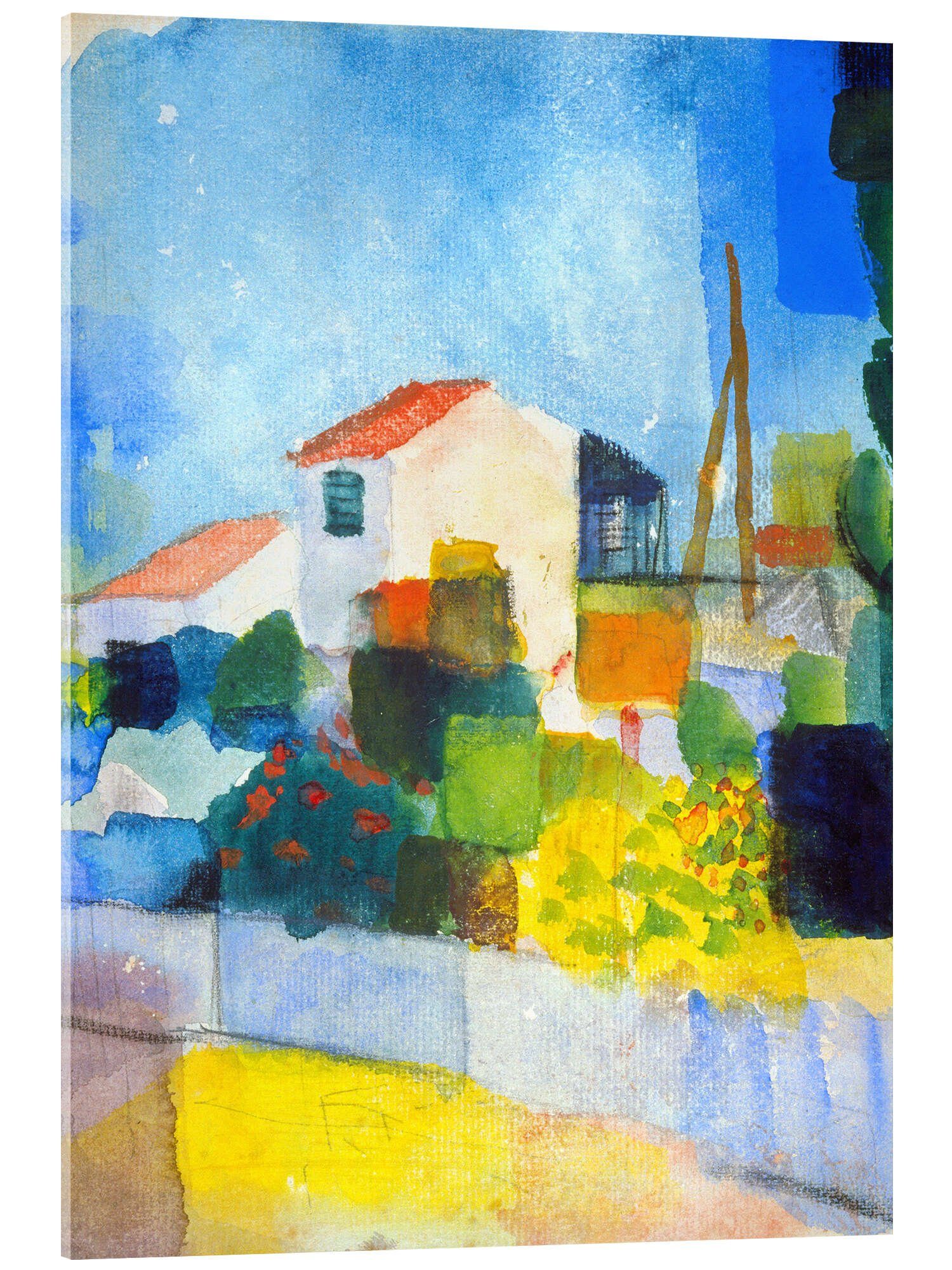 Posterlounge Wandbild Das helle Haus (erste Fassung), August Macke, erhältlich als Poster, Leinwandbild, Wandsticker oder Acrylglasbild