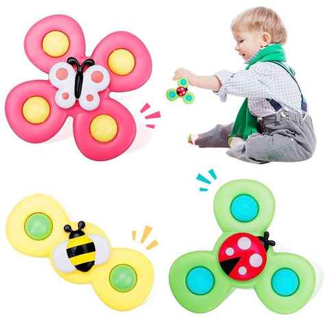 MDHAND Badespielzeug Babyspielzeug Saugnapf Spielzeug (3-tlg), Interessante Insektenmuster
