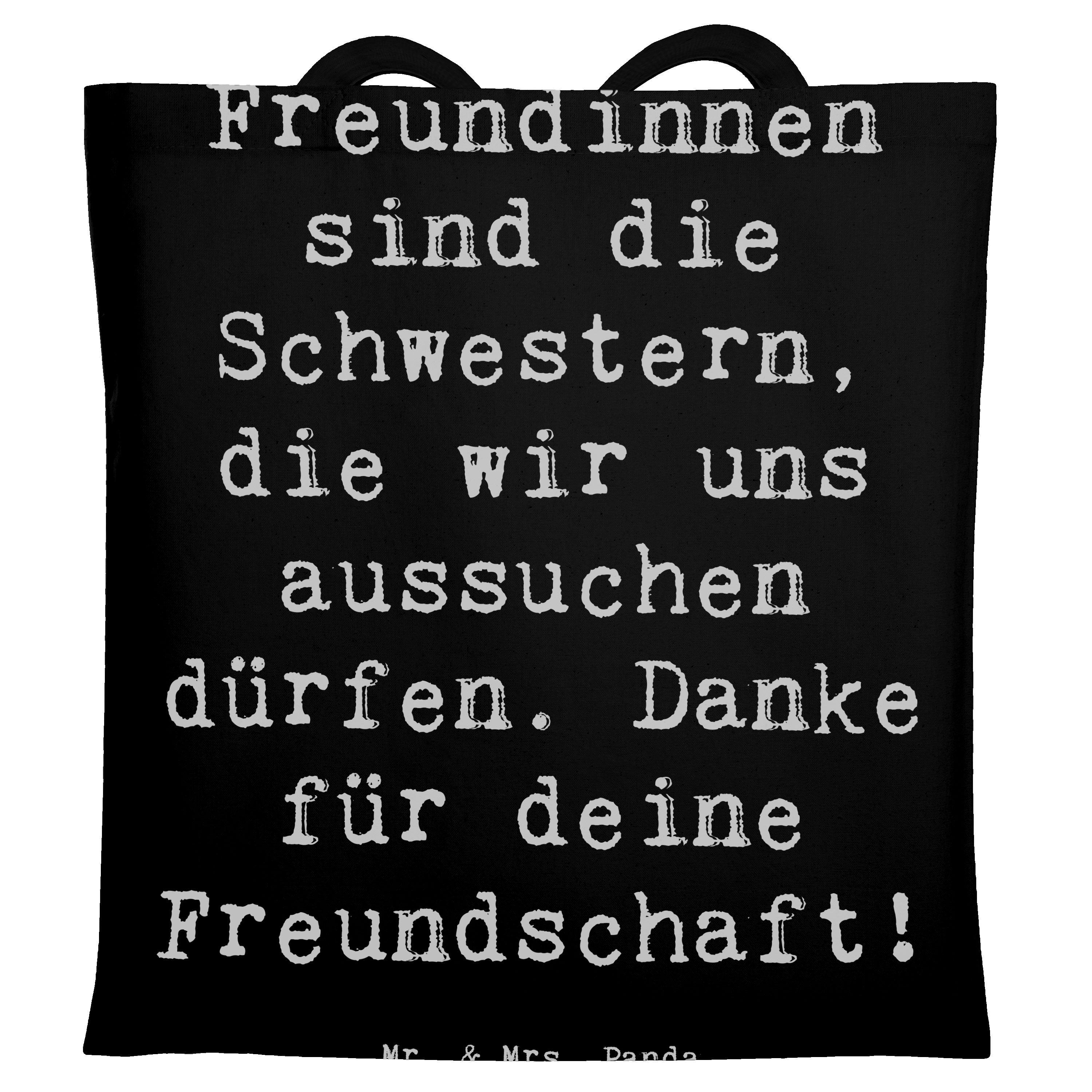 Tragetasche Freundinnen Schwestern - Schwarz - Geschenk, Dankbarkeit, Umhängetasc