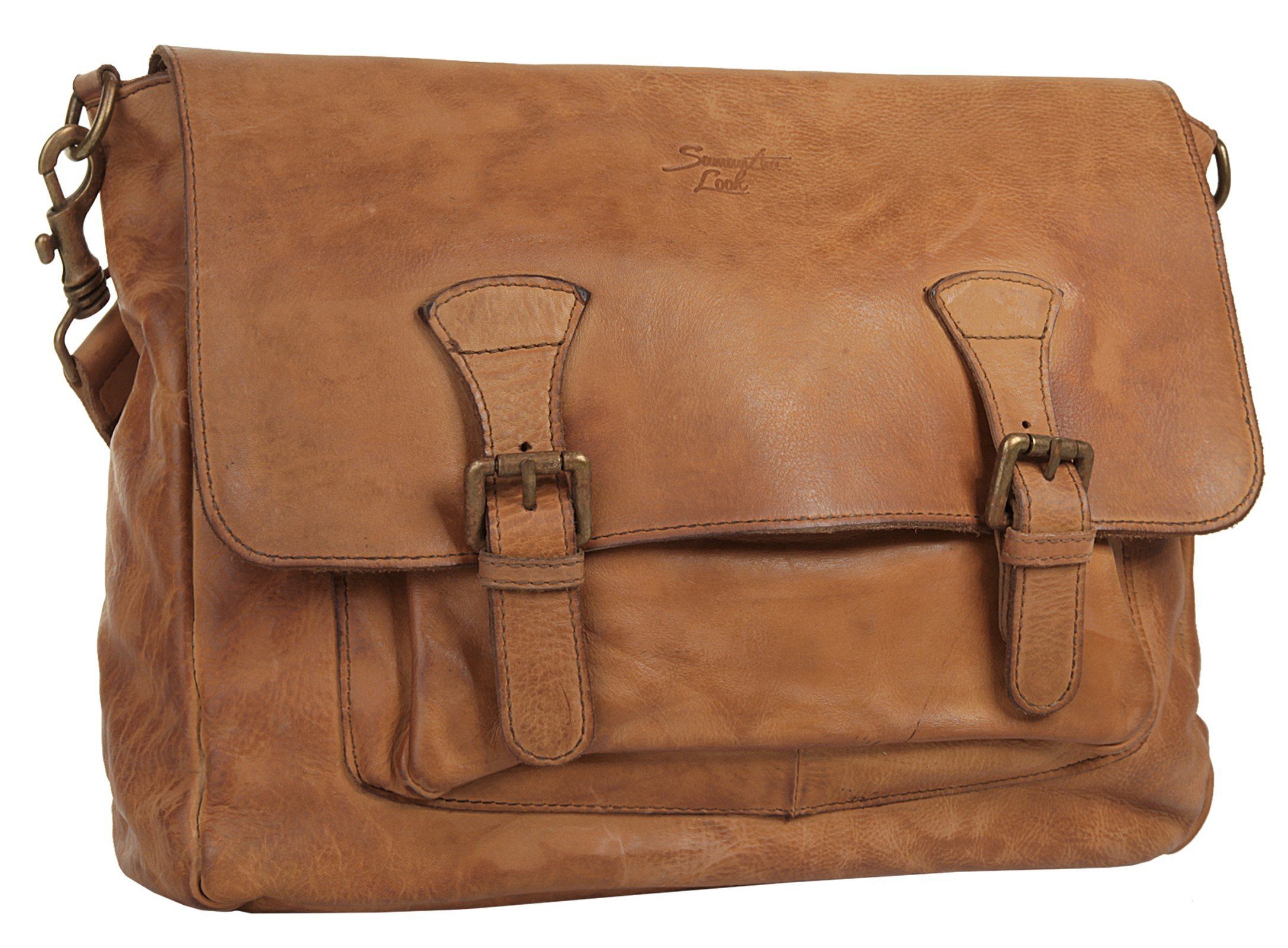 Samantha Look Umhängetasche SATCHEL, echt Leder, Made in Italy