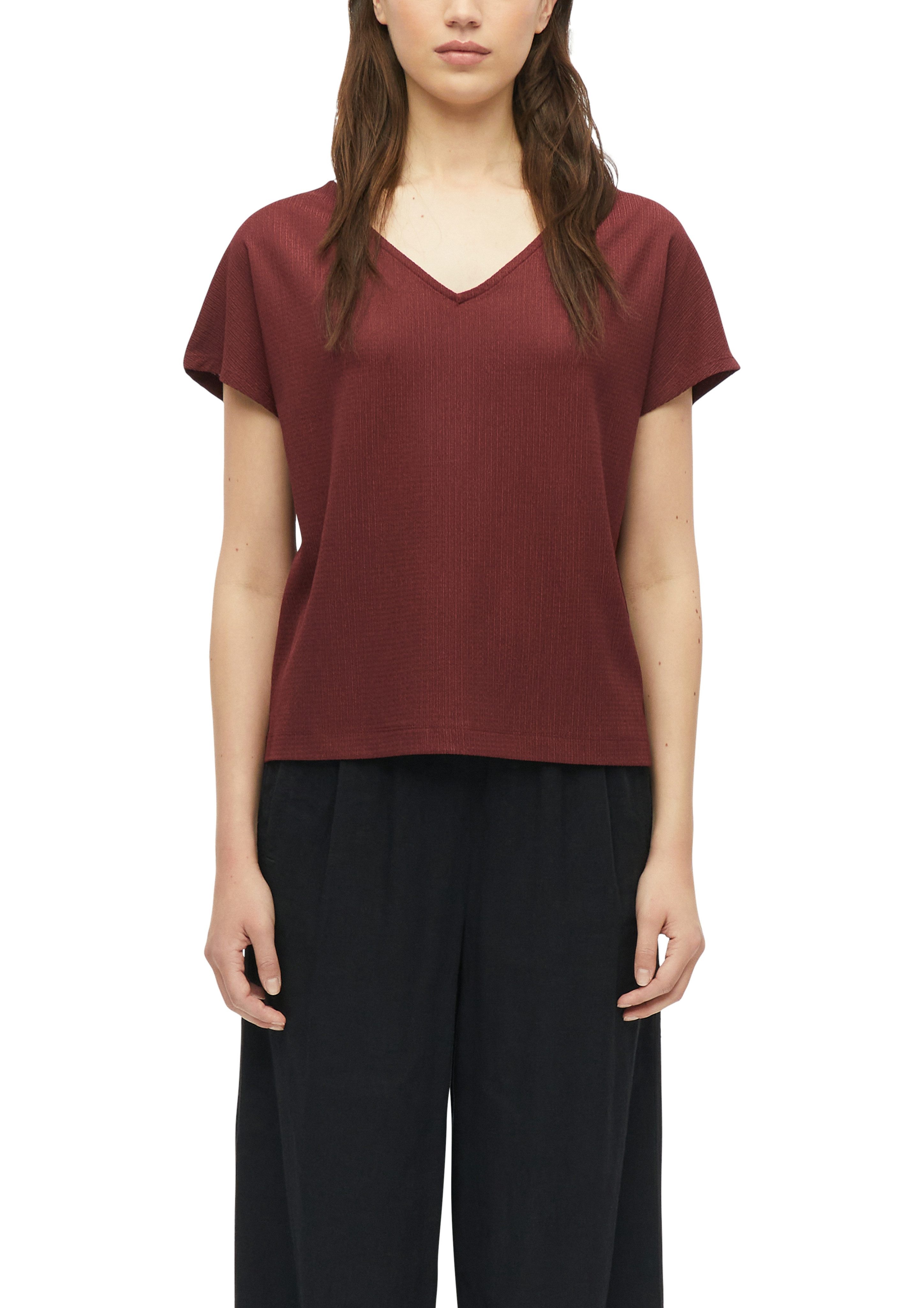 s.Oliver Kurzarmshirt Sommershirt mit V-Ausschnitt
