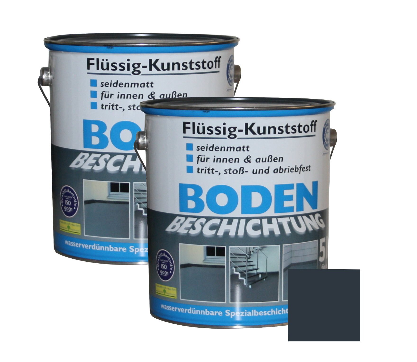 Wilckens Farben Bodenversiegelung, Flüssig-Kunststoff 2x 5 L Bodenbeschichtung Anthrazitgrau - RAL 7016