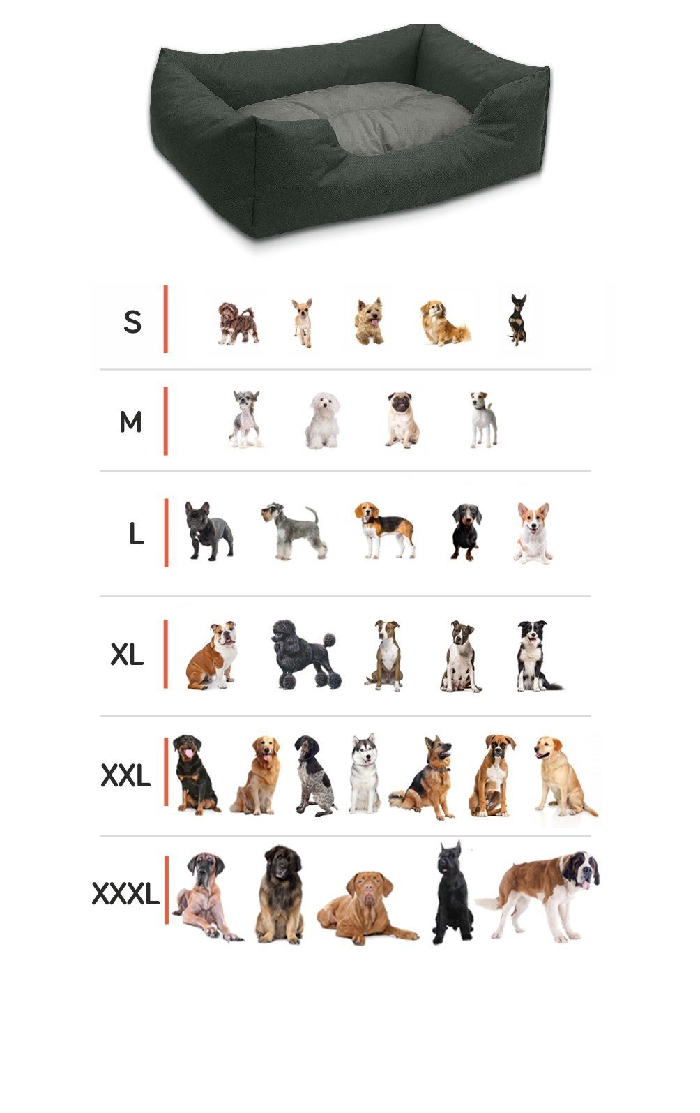 Thumbnail - BedDog Tierbett Hundebett MIMI mit Rand, Kissen zum rausnehmen