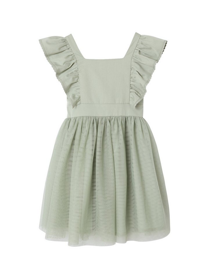 vertbaudet Minikleid Festliches Mädchen Volantkleid, Musselin & Tüll