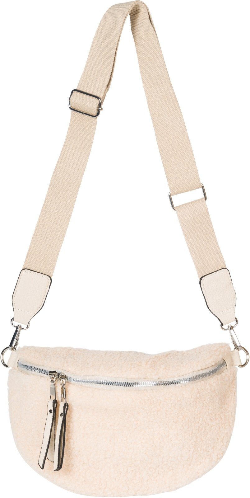 styleBREAKER Umhängetasche Teddyfell Halbmond Crossbody Bag (1-tlg) günstig online kaufen