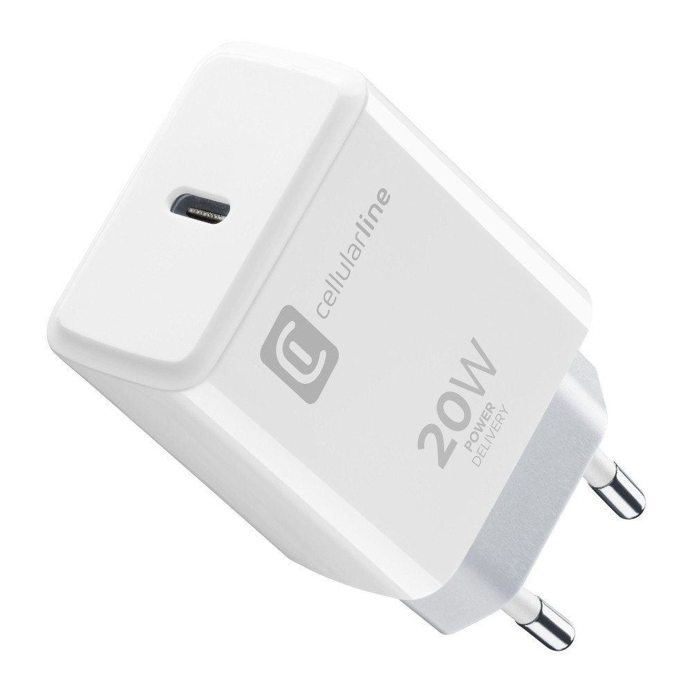 Cellularline USB Typ-C Travel Charger 20W White (60038) USB-Ladegerät