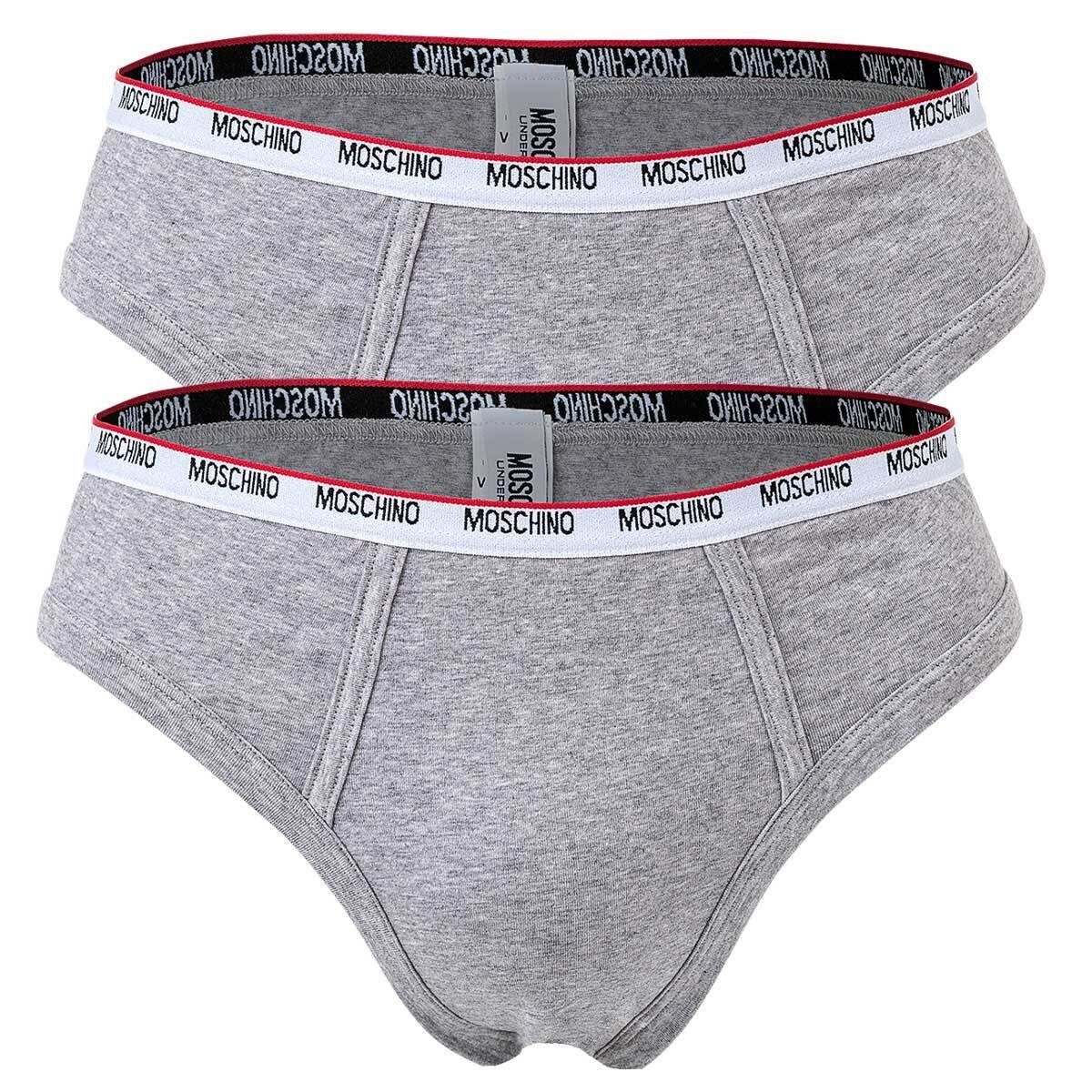 2er Herren Briefs, Slips Pack Moschino Unterhose Grau Slip - Micro