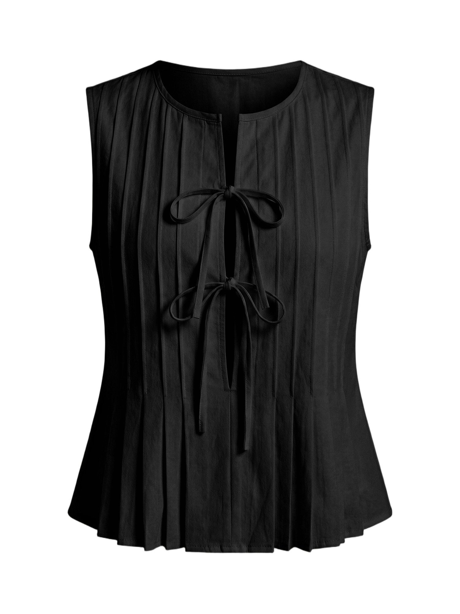 Imily Bela Kurzweste Damen Süßes Top mit Schleife vorne (Packung, 1-tlg., 1per-Pack) einfarbig