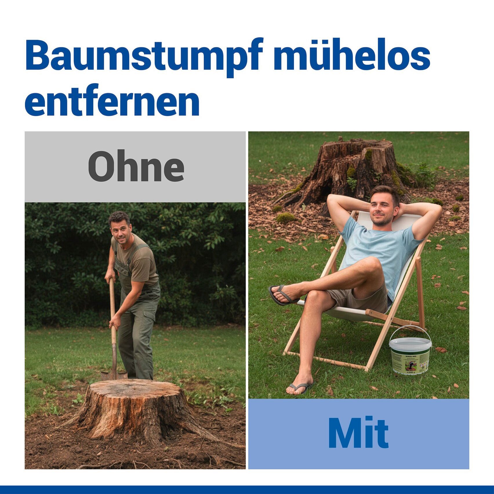 MY WAY Wurzelentferner-Mittel Wurzel-weg, beschleunigt den Zersetzungsprozess des Holzes, 3000 g, verschiedene Gebindegrößen – Bild 5 von 5